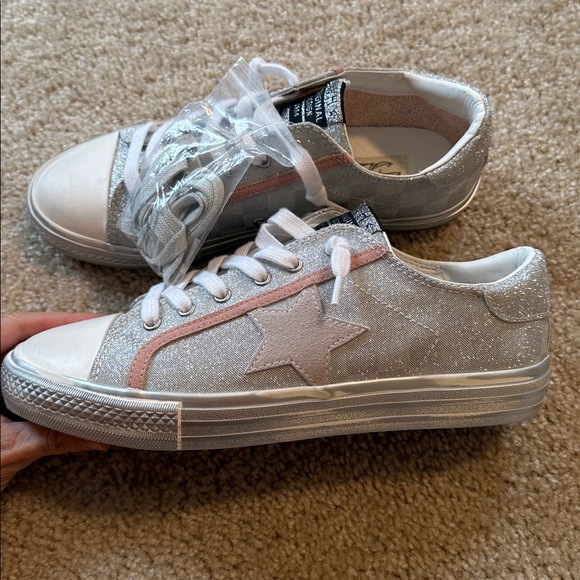 Vintage Havana silver desire sparkle glitter pink trim star shoe size 10 sneaker - Picture 6 of 8
